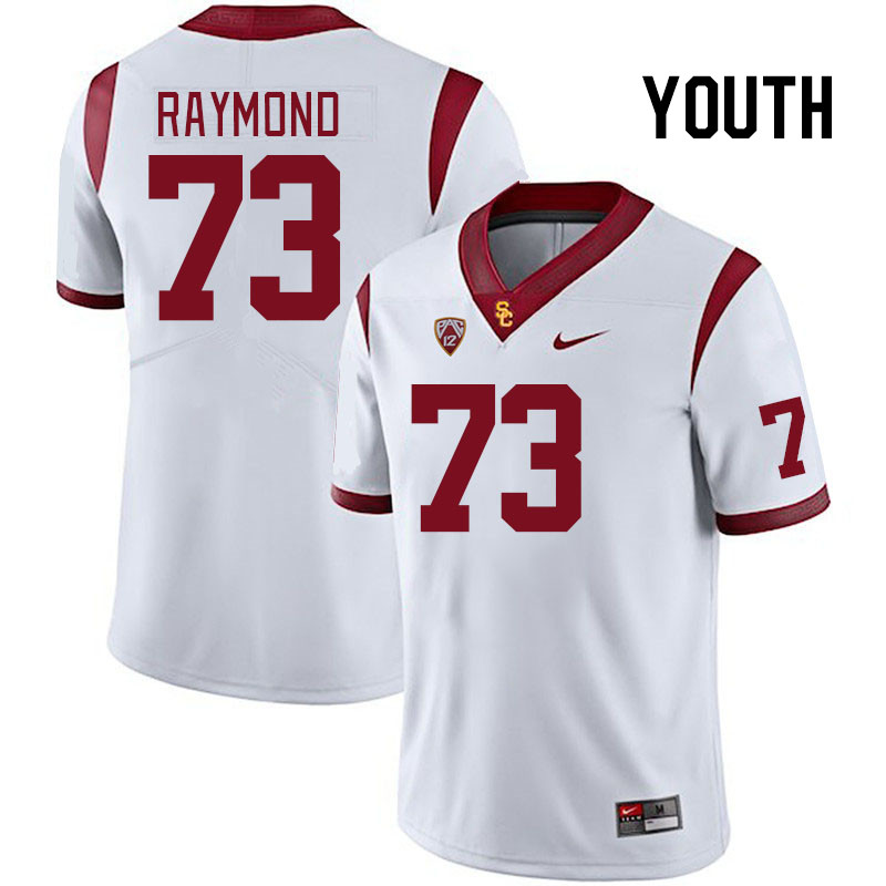 Youth #73 Tobias Raymond USC Trojans College Football Jerseys Stitched Sale-White - Click Image to Close